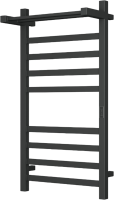 Полотенцесушитель электрический Bauedge Hotel Shelf R с полкой, 50х100, матовый черный RAL9005