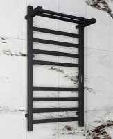 Полотенцесушитель электрический Bauedge Hotel Shelf R с полкой, 50х100, матовый черный RAL9005