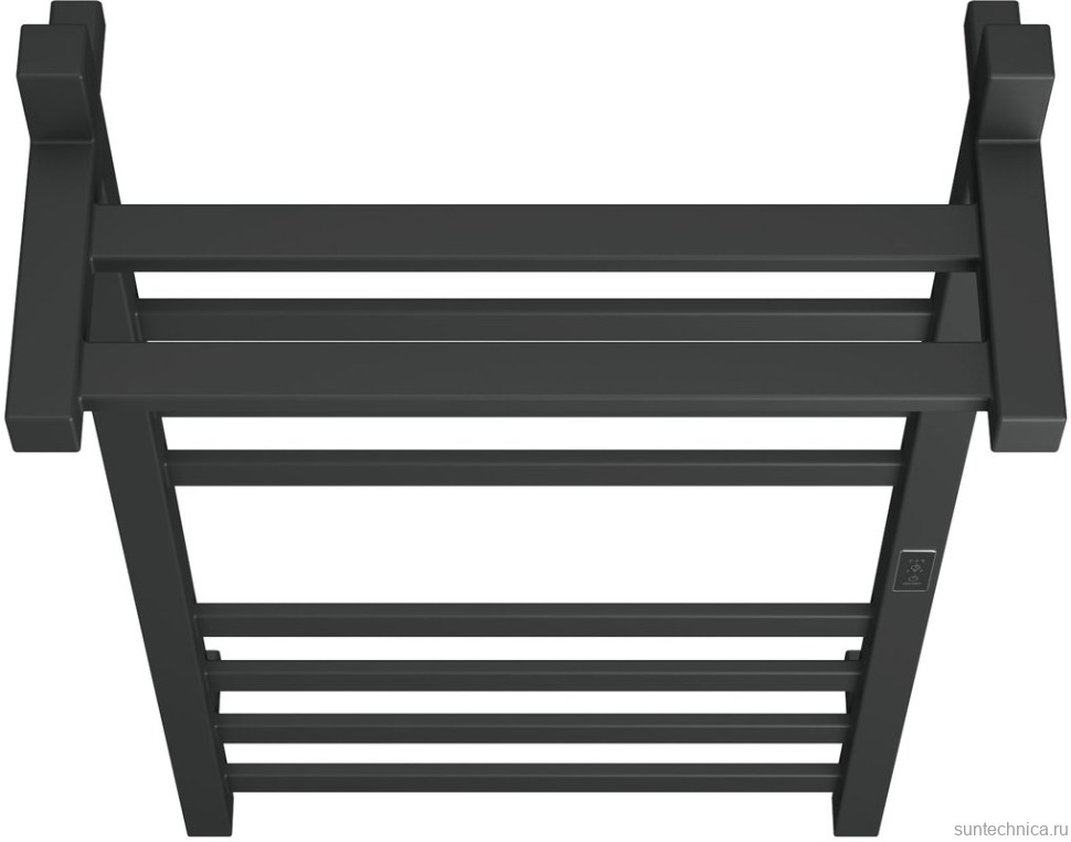 Полотенцесушитель электрический Bauedge Hotel Shelf R с полкой, 50х100, матовый черный RAL9005