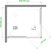 Душевой уголок Royal Bath HPD RB8090HPD-C-BL 90x80