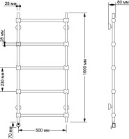 Полотенцесушитель электрический Secado Флоренция 2 105x55 см, подключение слева, бронза, лесенка, латунь