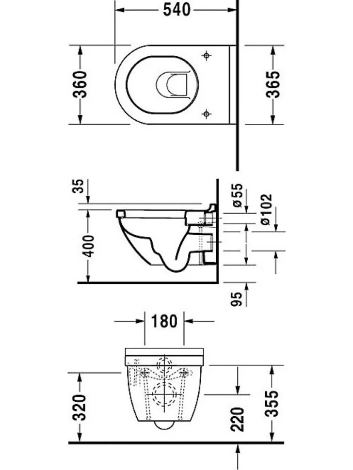 Унитаз подвесной Duravit Starck 3 2225090000