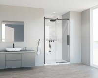 Душевая дверь в нишу Vincea Como Soft VDS-1CS130CLGM 130 см, профиль вороненая сталь, стекло прозрачное