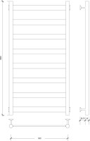 Полотенцесушитель водяной Secado Комано 2 105x55 см, матовый черный, лесенка