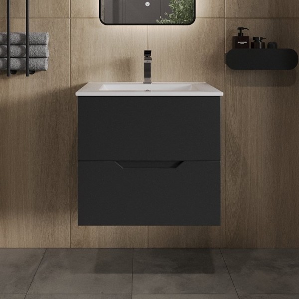 Тумба под раковину Orange Line 60, черная матовая