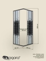 Душевая перегородка Niagara Eco NG-1009-14QBLACK (90х90x190 см)