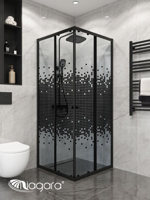 Душевая перегородка Niagara Eco NG-1009-14QBLACK (90х90x190 см)