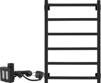 Полотенцесушитель электрический Secado Корато 1 , 80x55 см, подключение слева, матовый черный, лесенка