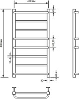 Полотенцесушитель водяной Comfysan Puro-K W-8 80х40 80x45 см, хром, лесенка
