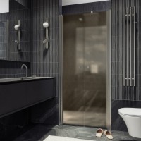 Душевая дверь в нишу Maybahglass MGD-442-5 99 см, профиль матовый хром, стекло бронза матовая