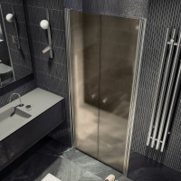 Душевая дверь в нишу Maybahglass MGD-442-5 99 см, профиль матовый хром, стекло бронза матовая