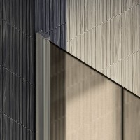 Душевая дверь в нишу Maybahglass MGD-442-5 99 см, профиль матовый хром, стекло бронза матовая