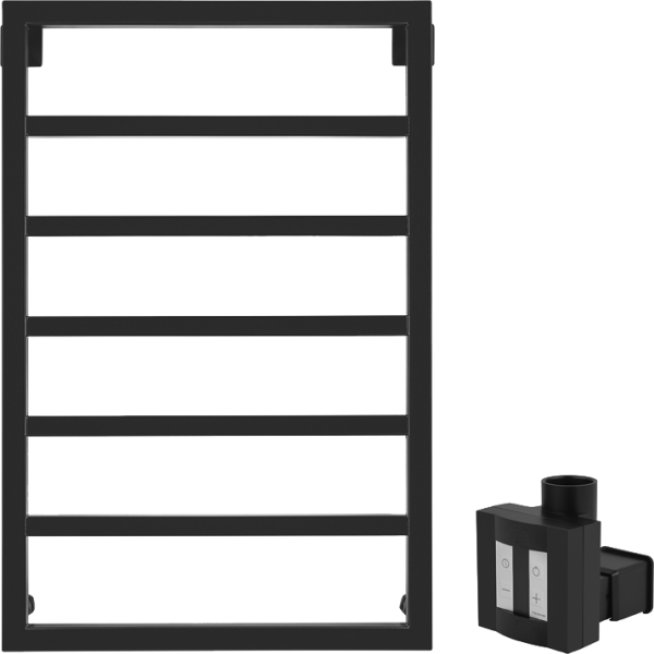 Полотенцесушитель электрический Secado Парма 4603777467814 85x55 см, скрытое подключение справа, матовый черный, лесенка