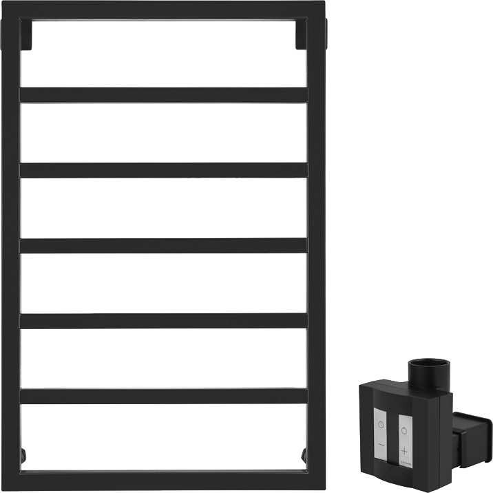 Полотенцесушитель электрический Secado Парма 4603777467814 85x55 см, скрытое подключение справа, матовый черный, лесенка