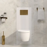 Система инсталляции для унитазов Wasserkraft Abens 20TLT.010.ME.WH.PG04 с кнопкой смыва золото Система инсталляции для унитазов Wasserkraft Abens 20TLT.010.ME.WH.PG04 с кнопкой смыва золото