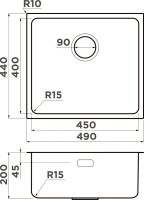 Мойка кухонная Omoikiri TADZAVA 49-U/I-IN ULTRA 15 нержавеющая сталь