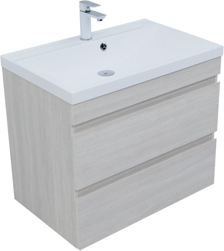 Тумба с раковиной Aquanet Нота new 75 подвесная, дуб холден