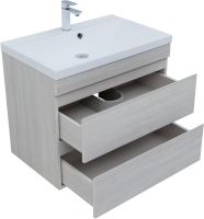 Тумба с раковиной Aquanet Нота new 75 подвесная, дуб холден