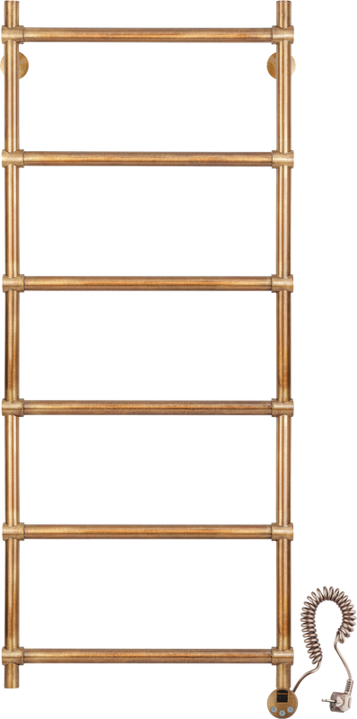 Полотенцесушитель электрический Secado Флоренция 2 125x55 см, подключение справа, бронза, лесенка, латунь