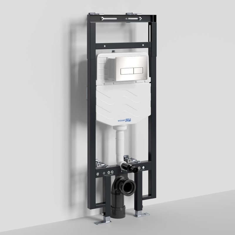 Система инсталляции для унитазов Wasserkraft Dinkel 58TLT.010.ME.BN03 с кнопкой смыва никель