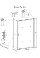 Душевой уголок Veconi Rovigo RV-040B 140х100 см, профиль матовый черный, стекло прозрачное