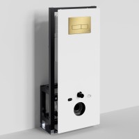 Система инсталляции для унитазов Wasserkraft Glan 66TLT.010.ME.WH.MG03 с кнопкой смыва матовое золото