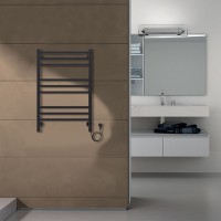 Полотенцесушитель Azario ANCONA 500/800 электрический ЧЕРНЫЙ R 9 кв. пер.
