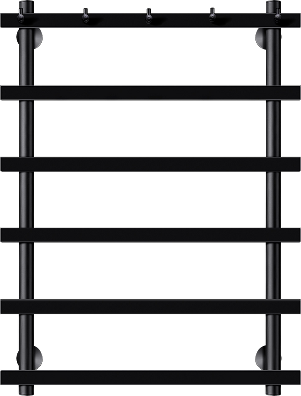 Полотенцесушитель электрический Secado Понтида 1 K, L 80x60 см, подключение слева, матовый черный, лесенка