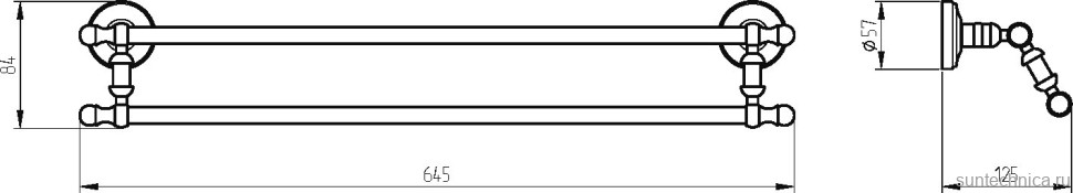 Полотенцедержатель Migliore Mirella 17335 двойной, золото