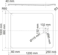 Поддон для душа Wasserkraft Neime 19T10 120x100, с сифоном