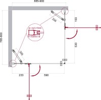 Душевой уголок BelBagno Kraft AH-22-90/80-C-Cr L