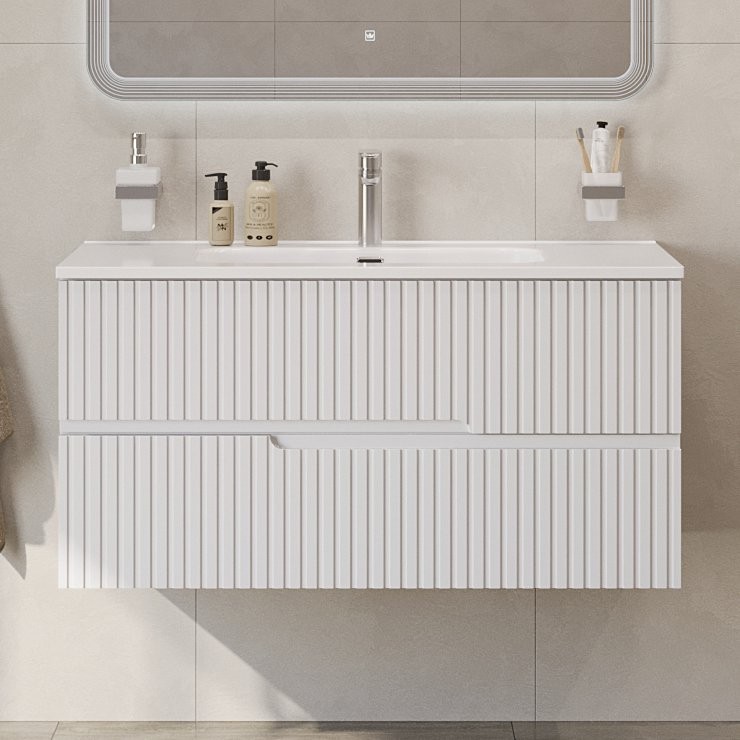 Тумба с раковиной Cezares Duet 100 bianco opaco, раковина Cezares CZR-8095-100