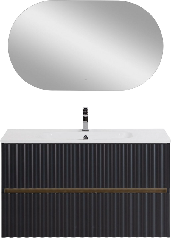 Мебель для ванной комнаты Art&Max Elegant 100 подвесная, серая матовая