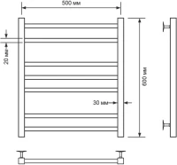 Полотенцесушитель водяной Comfysan Pioli-K W-6 60х50 60x55 см, хром, лесенка