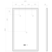 Зеркало Vigo Roberta Luxe 60 с подсветкой Зеркало Vigo Roberta Luxe 60 с подсветкой