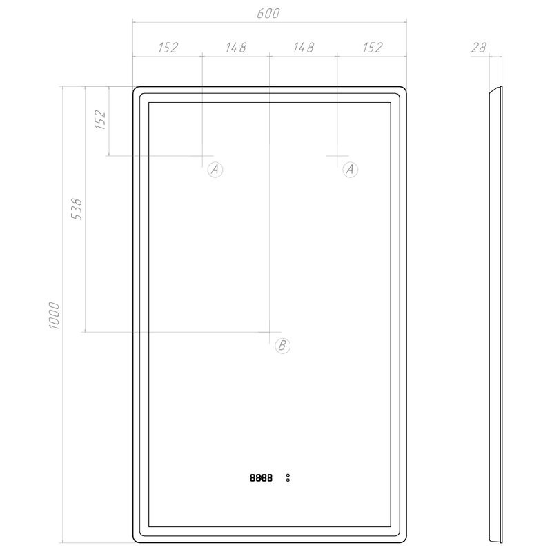 Зеркало Vigo Roberta Luxe 60 с подсветкой