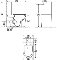 Унитаз-компакт напольный AQUAme AQM1001 безободковый, с микролифтом
