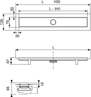 Душевой трап (лоток) TECE Linus linus 15100099 90 см комплект с решеткой straight