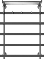 Полотенцесушитель водяной Secado Понтида 1 КСП 80x60 см, графит, лесенка, с полкой