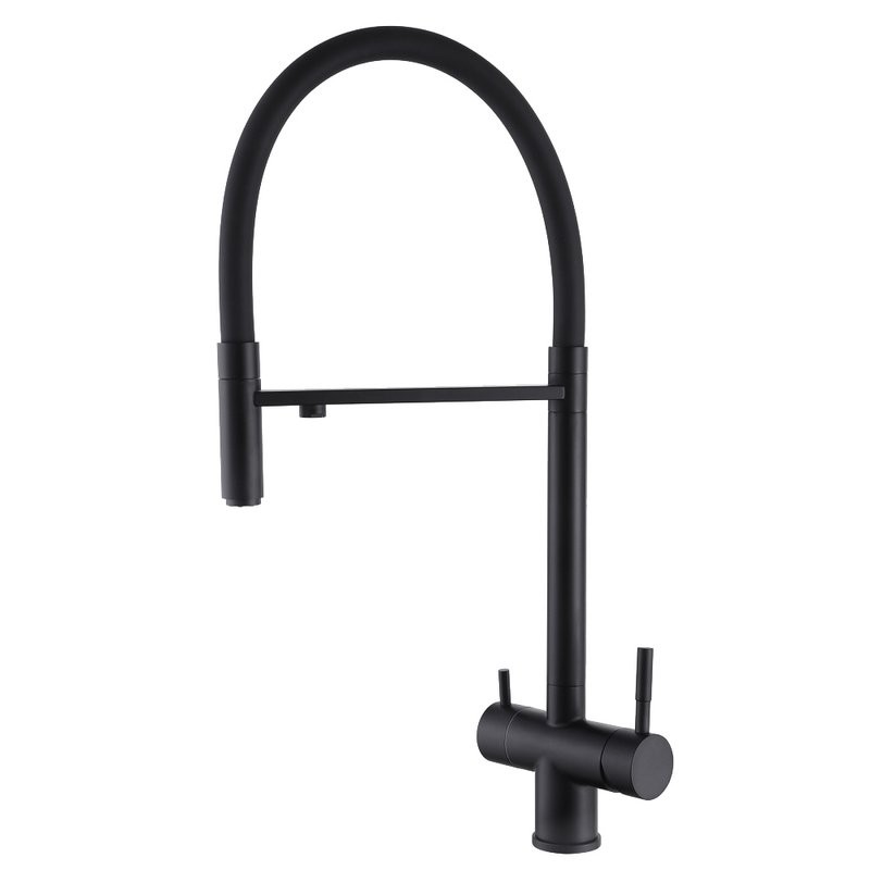 Смеситель для кухни Abber Wasser Kreis AF81141B с гибким изливом, черный