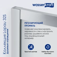 Душевая дверь в нишу Wasserkraft Lopau 32S 05L 120 см, L