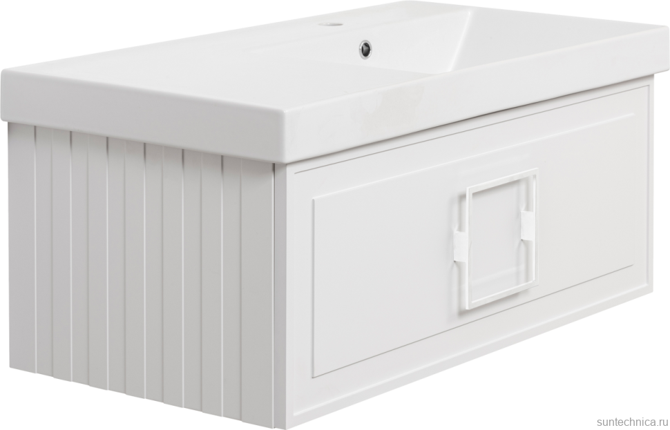 Мебель для ванной комнаты La Fenice Cubo 90 R белая, ручка белая