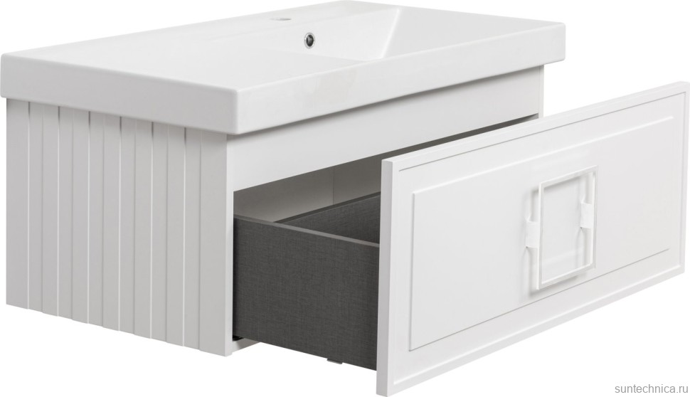 Мебель для ванной комнаты La Fenice Cubo 90 R белая, ручка белая