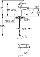 Смеситель для раковины Grohe Eurosmart 32154003