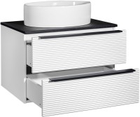 Тумба с раковиной Runo Орлеан 70 белая матовая, черная, раковина Ovale 50