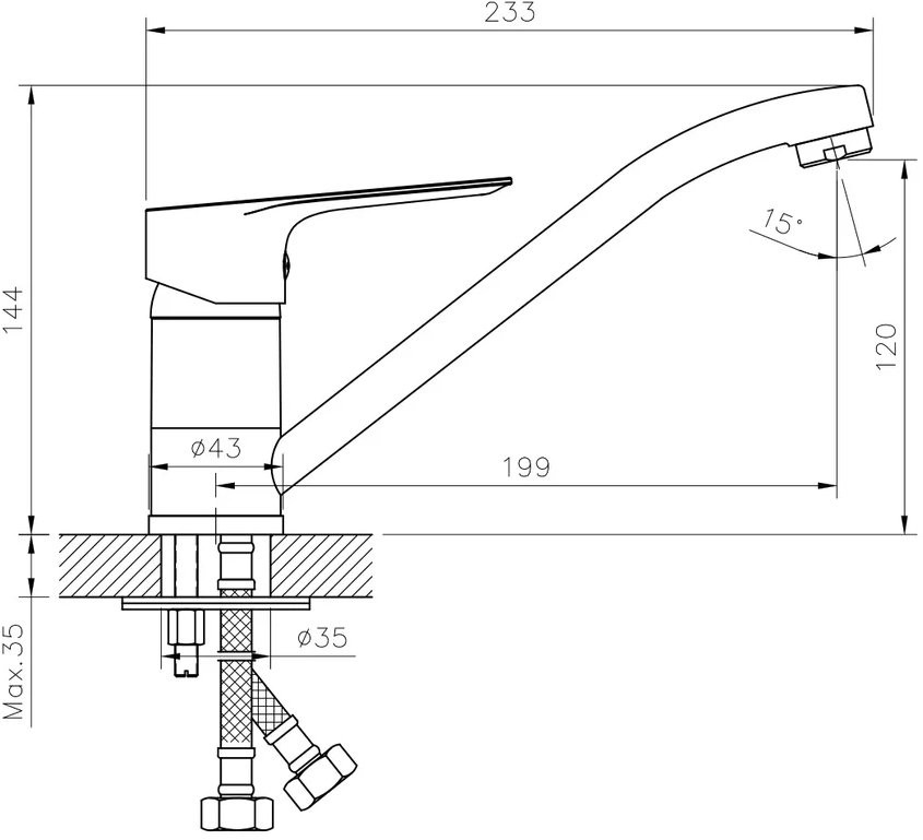 Смеситель для кухни Rossinka RS27 RS27-21
