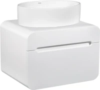 Тумба с раковиной Runo Ницца 60 белая, раковина Ovale 50