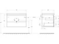 Тумба под раковину Cezares Molveno 80 legno grigio