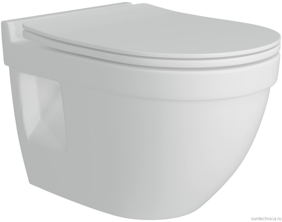 Унитаз подвесной Teymi Vitra Pro T40806 с микрофлитом, безободковый, белый