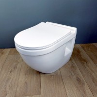 Унитаз подвесной Teymi Vitra Pro T40806 с микрофлитом, безободковый, белый